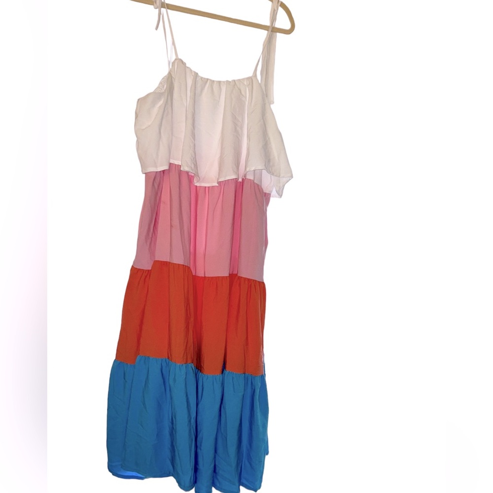 Time and Tru Spring Maxi Dress- White, Pink, Orange, blue XXL(20)